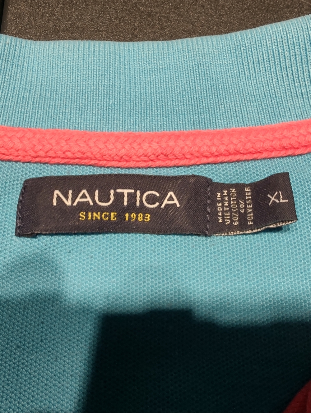 Nautica - Polo Shirt - Men's XL - Blue & Pink - Picture 5 of 6